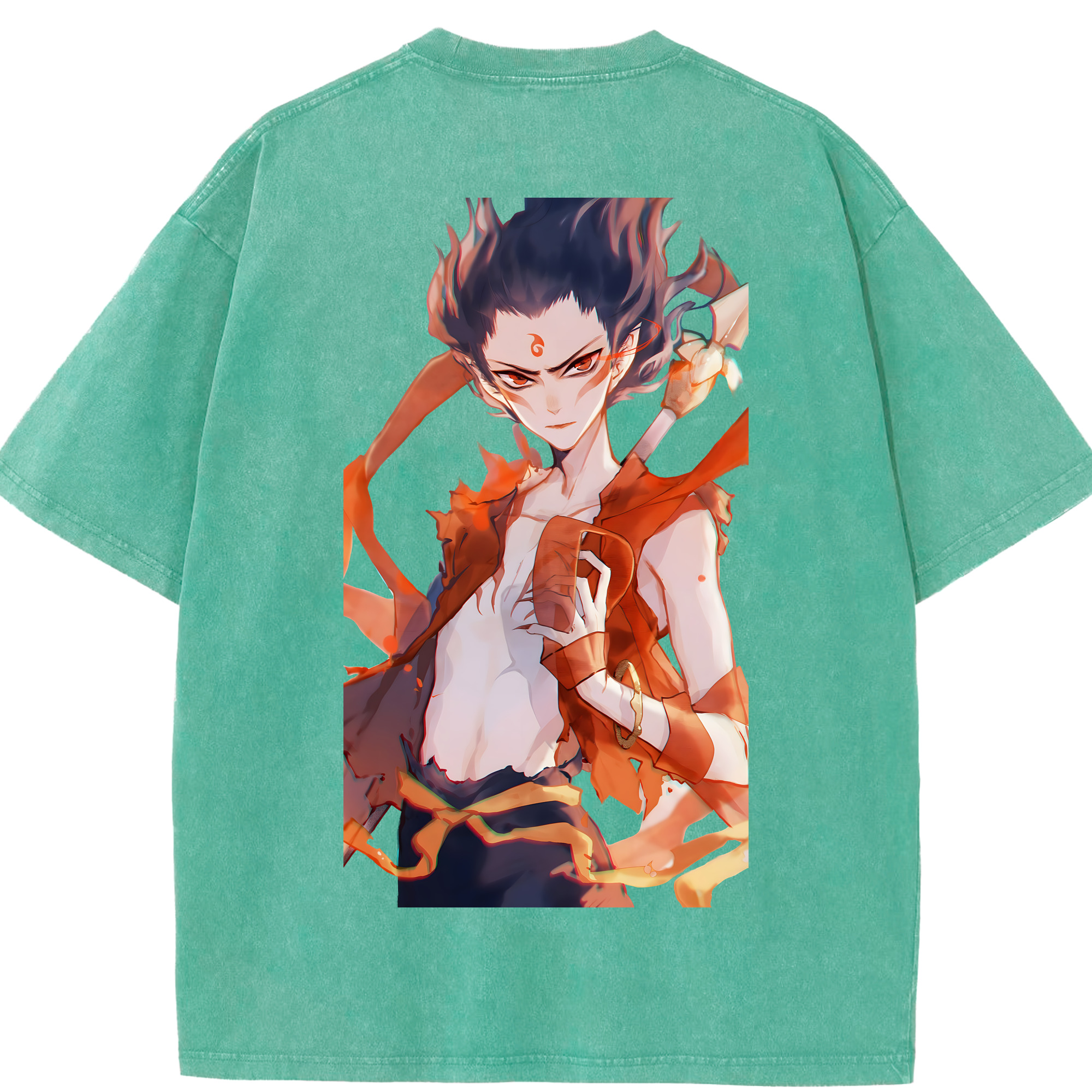 （画像用） Ne Zha 2 ナタ 魔童の大暴れ 綿100% ヴィンテージ風 半袖Tシャツ（背面プリント）